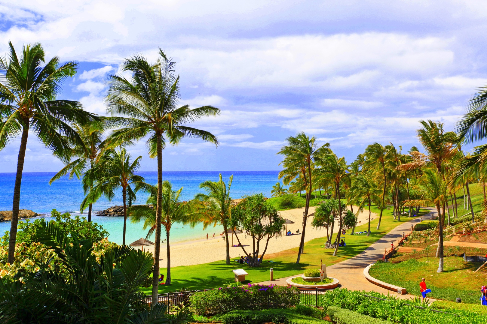 Kapolei Vacation Rentals, Ko Olina Beach Villas B610 - Paved walkways through paradise.