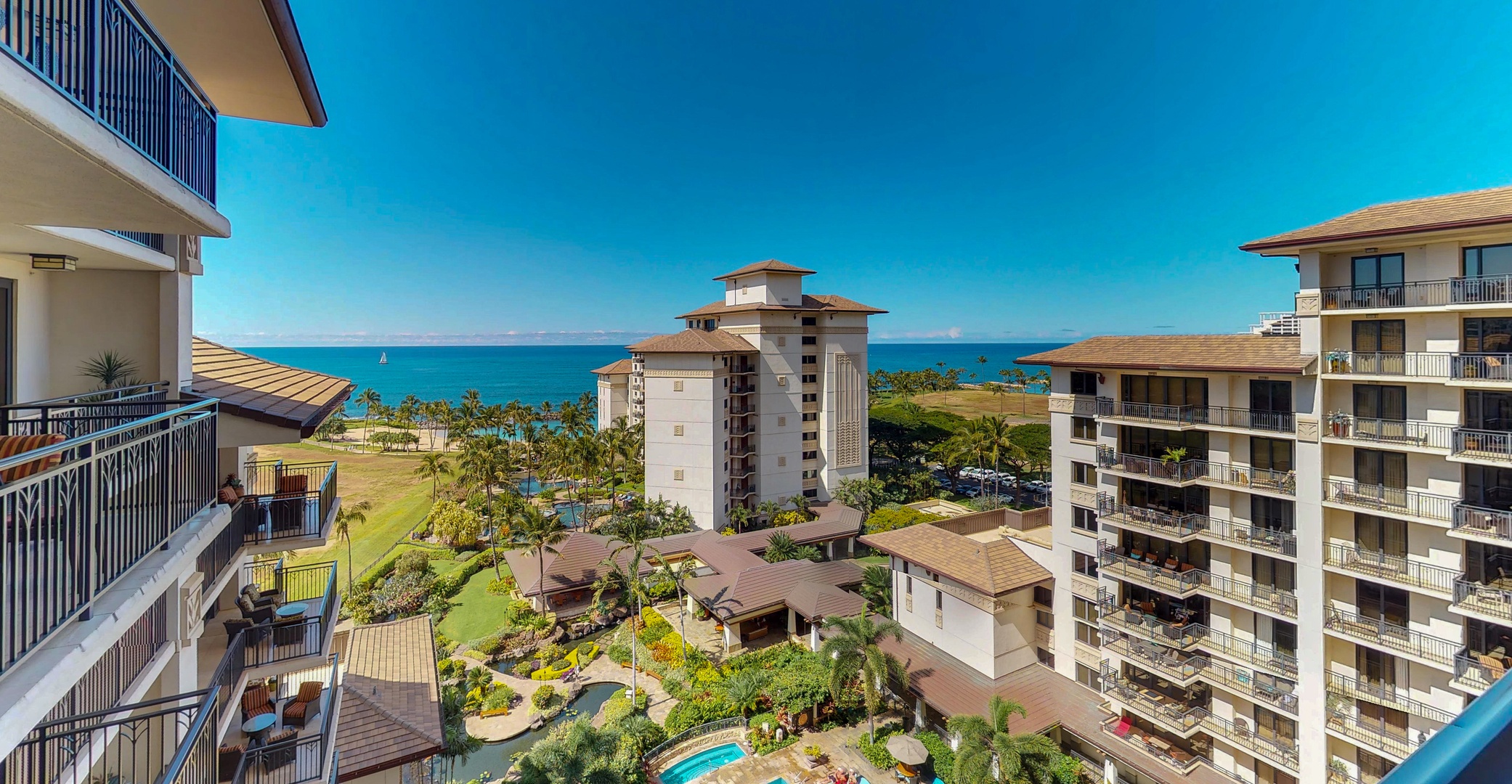 Kapolei Vacation Rentals, Ko Olina Beach Villas O1006 - View of the ocean from the lanai.