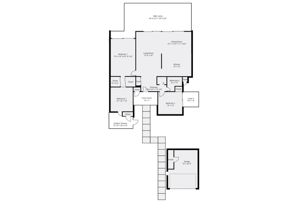 Kailua Kona Vacation Rentals, 2BD Hillside Villa (4102) at Hualalai Resort - Hillside Villa 4102 Floor Plan.