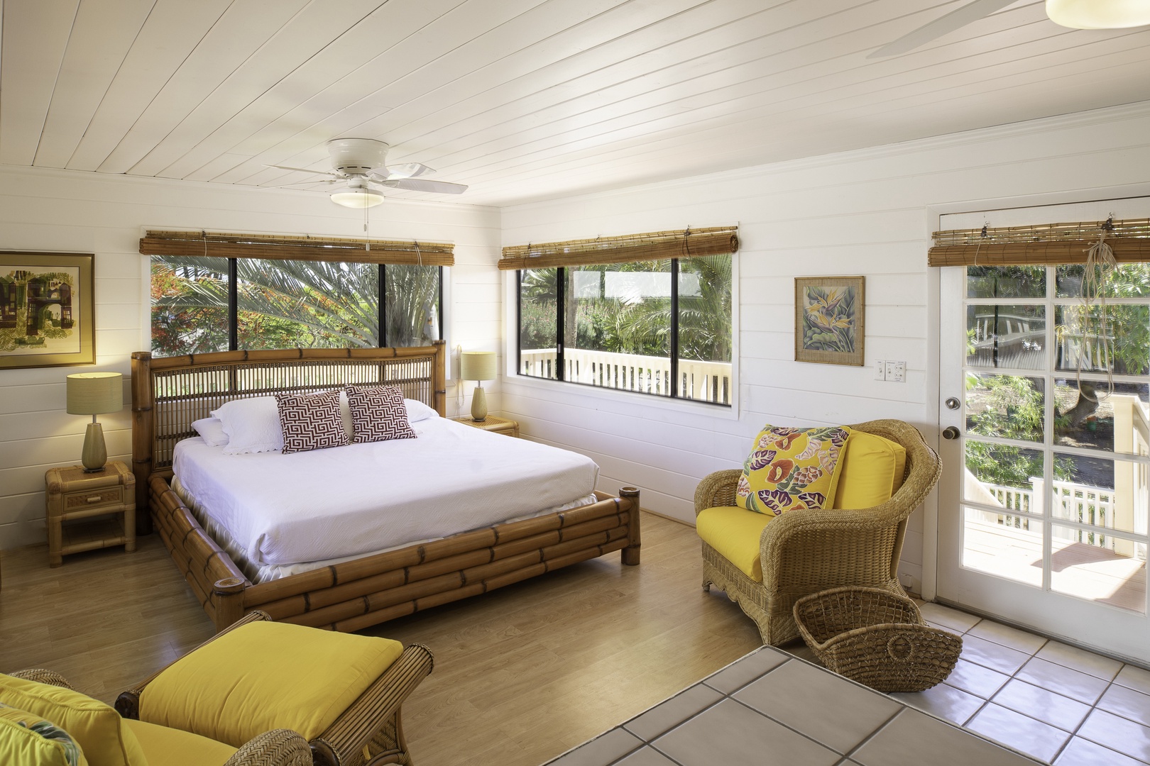 Kamuela Vacation Rentals, Honu Ohana- Puako 59 - Primary bedroom with king bed (Upstairs