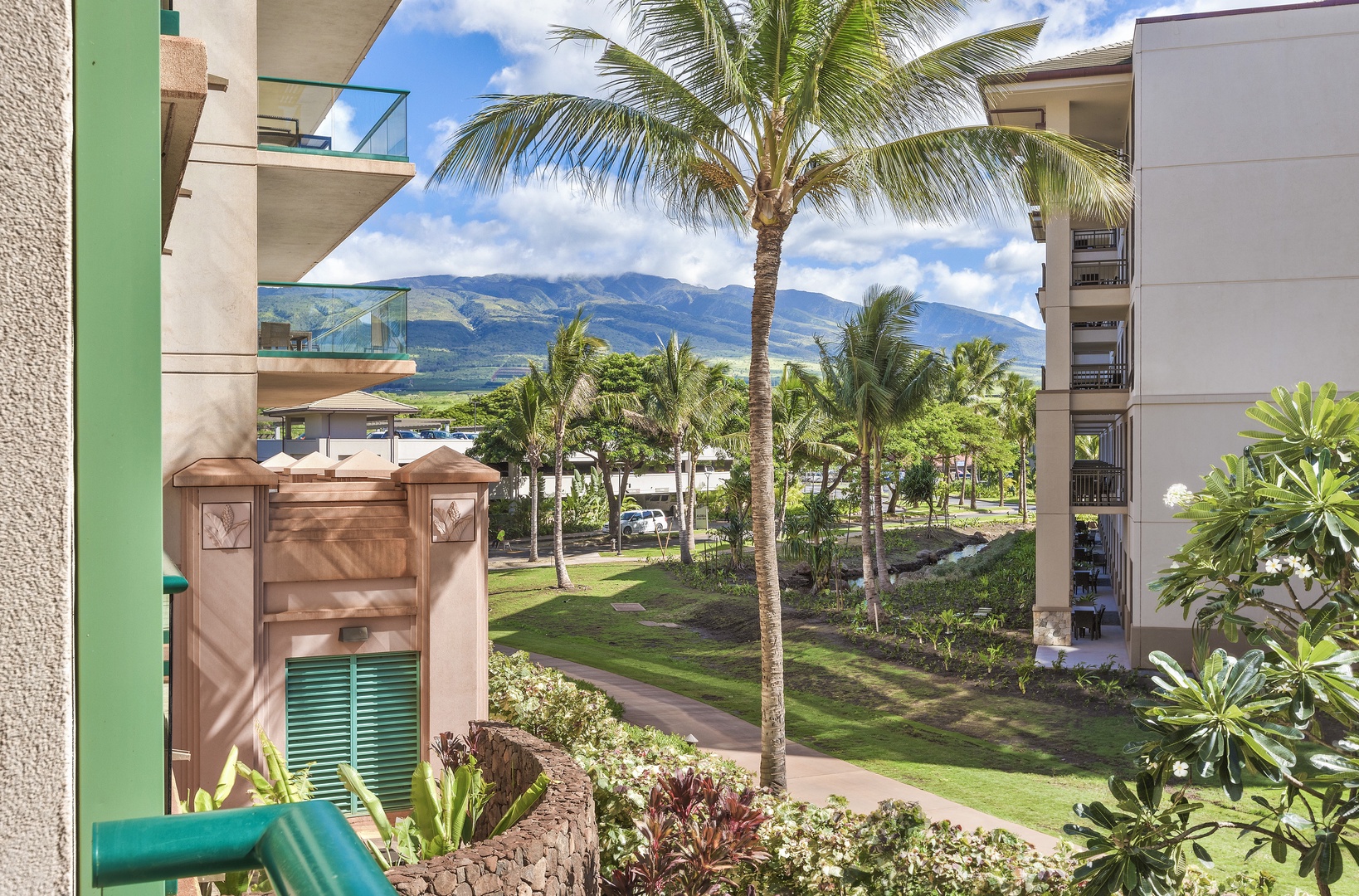 Lahaina Vacation Rentals, Honua Kai Hokulani 214 - Enjoy lush tropical views and majestic mountains in the distance, all from the comfort of your private lanai.