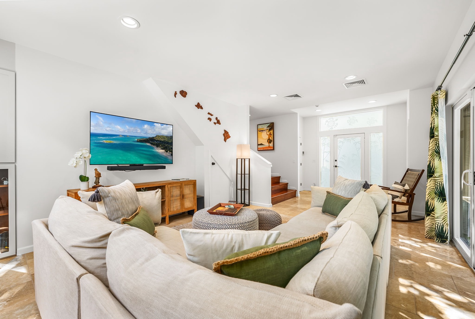 Kailua Vacation Rentals, Nohie Lanikai - Cozy up on the couch and enjoy the peaceful ambiance of this thoughtfully designed space.