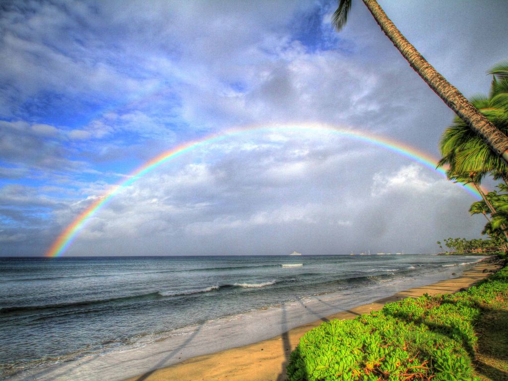 Lahaina Vacation Rentals, Puamana 240-3 - Marvel at the vibrant rainbow stretching across the horizon, a magical Maui moment.