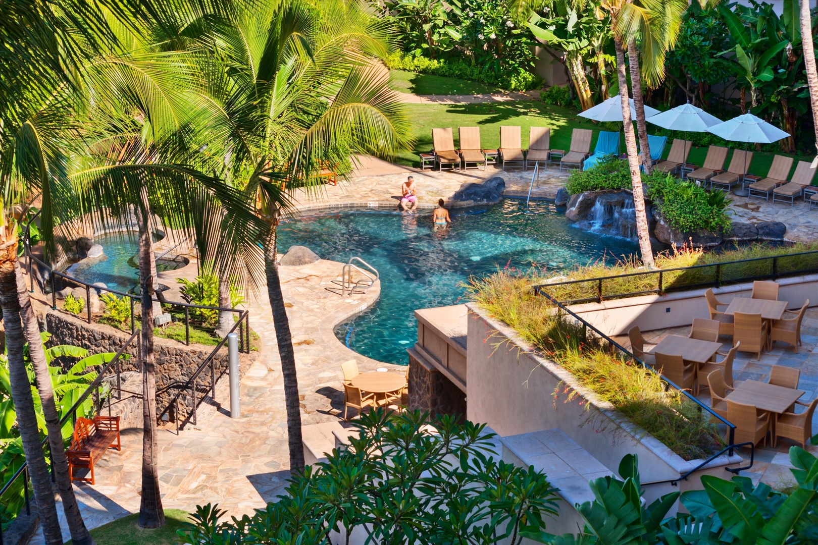 Wailea Vacation Rentals, Blue Ocean Suite H401 at Wailea Beach Villas* - The Family Pool and Hot Tub Is Located Conveniently at the Foot of the Penthouse Villas