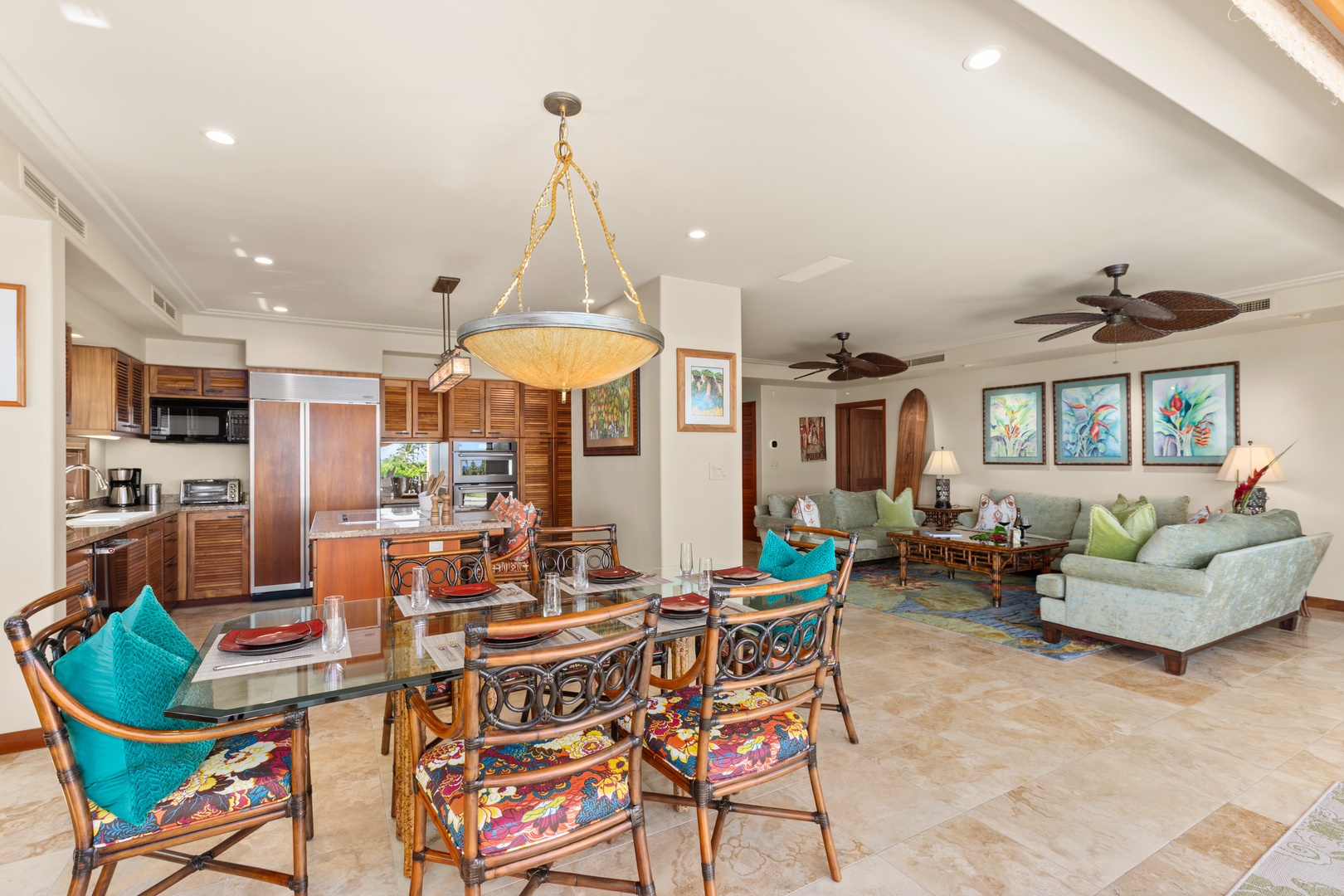 Kailua Kona Vacation Rentals, 2BD Hillside Villa (4102) at Hualalai Resort - Elegant dining area perfectly positioned beside the kitchen for effortless entertaining.