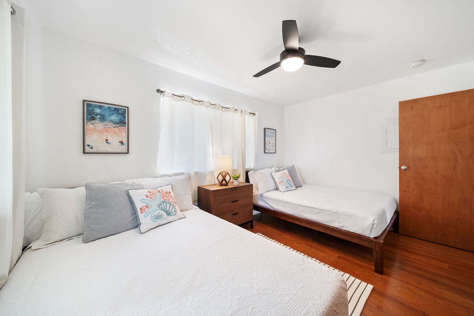 Haleiwa Vacation Rentals, Pikai Hale - Guest Bedroom 2 boasts 2 double beds, sleeping up to 4 guests
