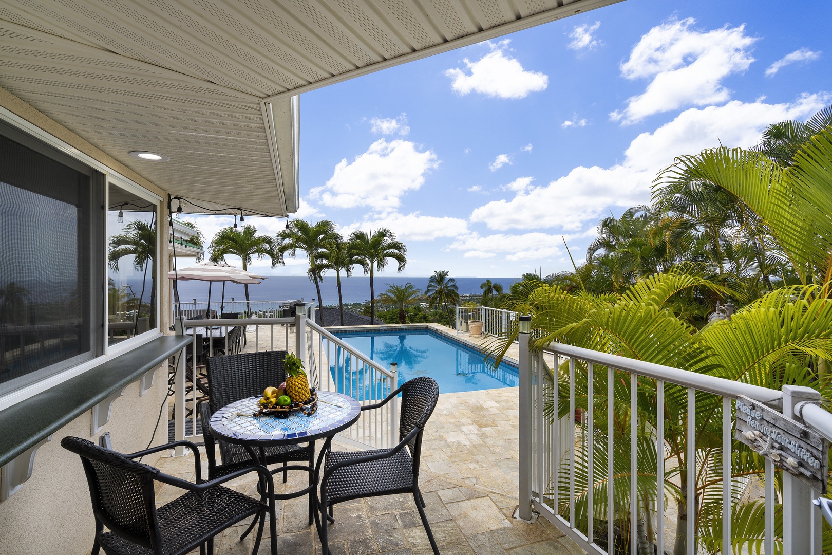 Kailua-Kona Vacation Rentals, Honu Hale - Exit from the kitchen straight out to the Lanai