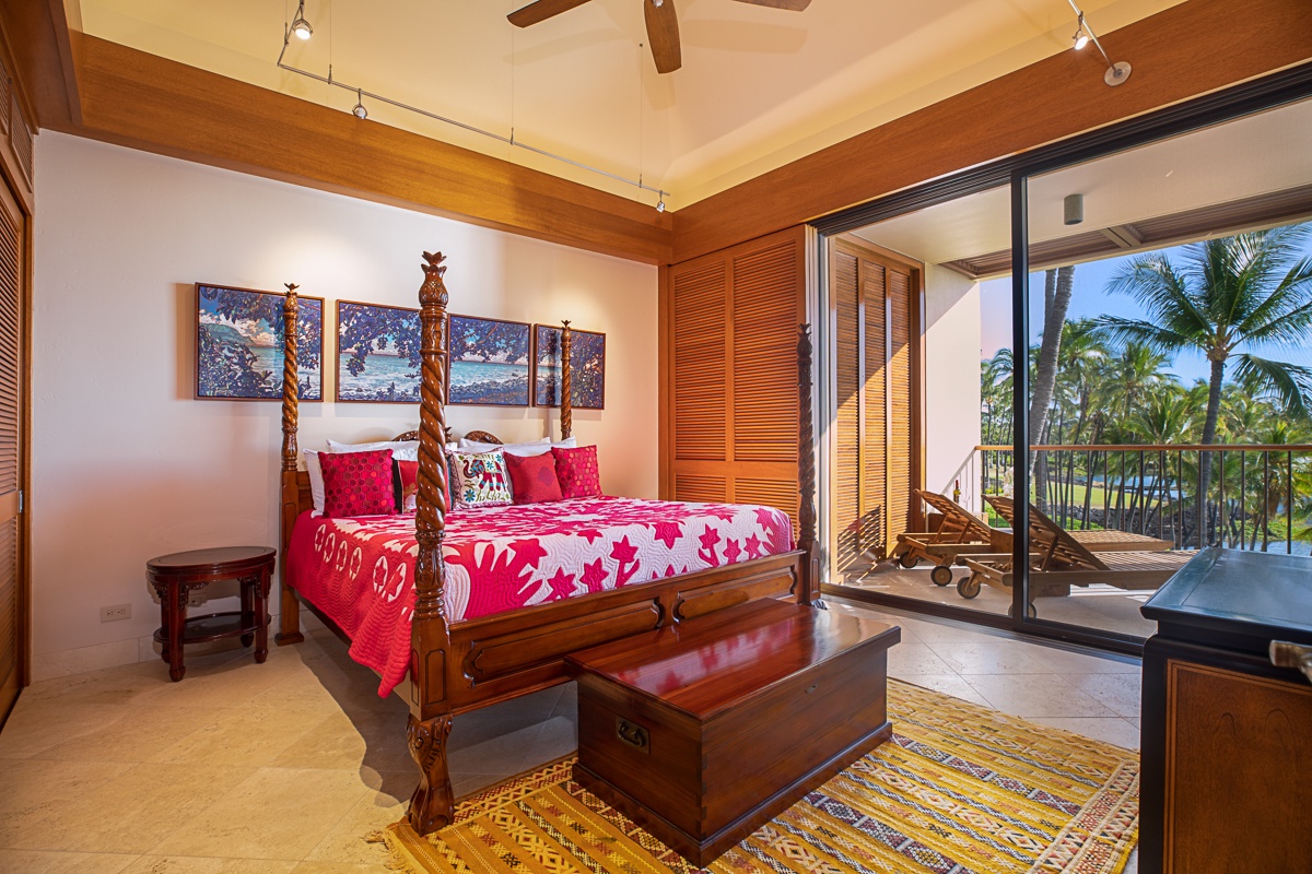 Kamuela Vacation Rentals, Mauna Lani Terrace A303 - Spacious Primary Bedroom with Lanai Access