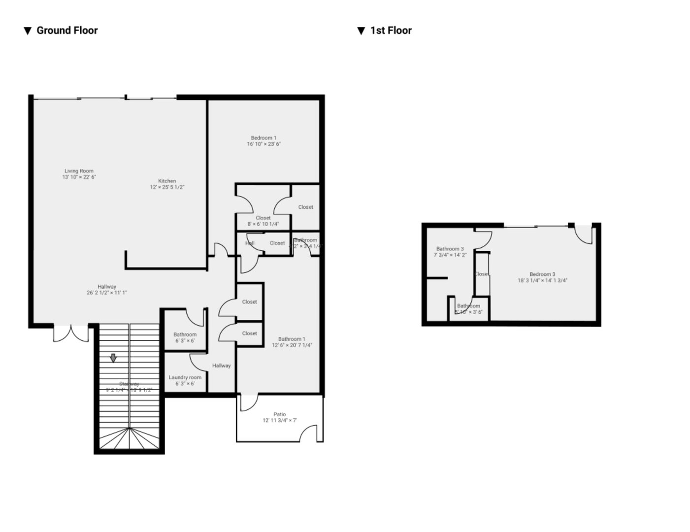 Kamuela Vacation Rentals, 3BD OneOcean (1C) at Mauna Lani Resort - Floor Plan - Ground and 1st Floors