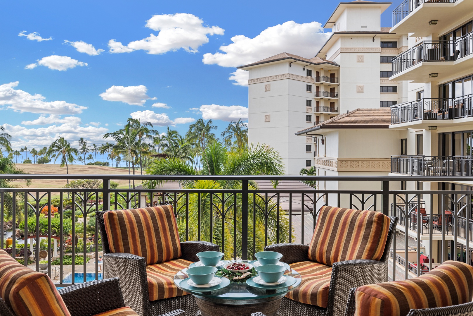 Kapolei Vacation Rentals, Ko Olina Beach Villas O402 - A grand lanai with the panoramic views of your dreams!