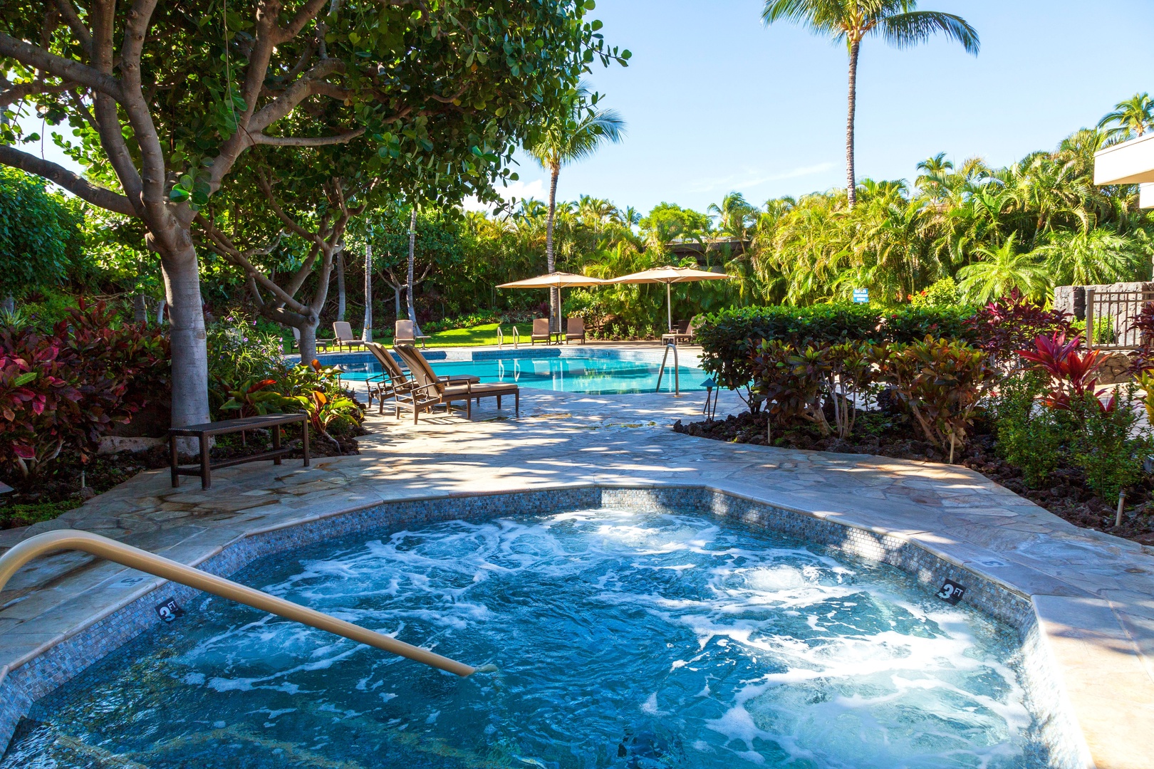 Kamuela Vacation Rentals, Mauna Lani Point E105 - Relax your muscles in the bubbling spa after a day of exploring the island.