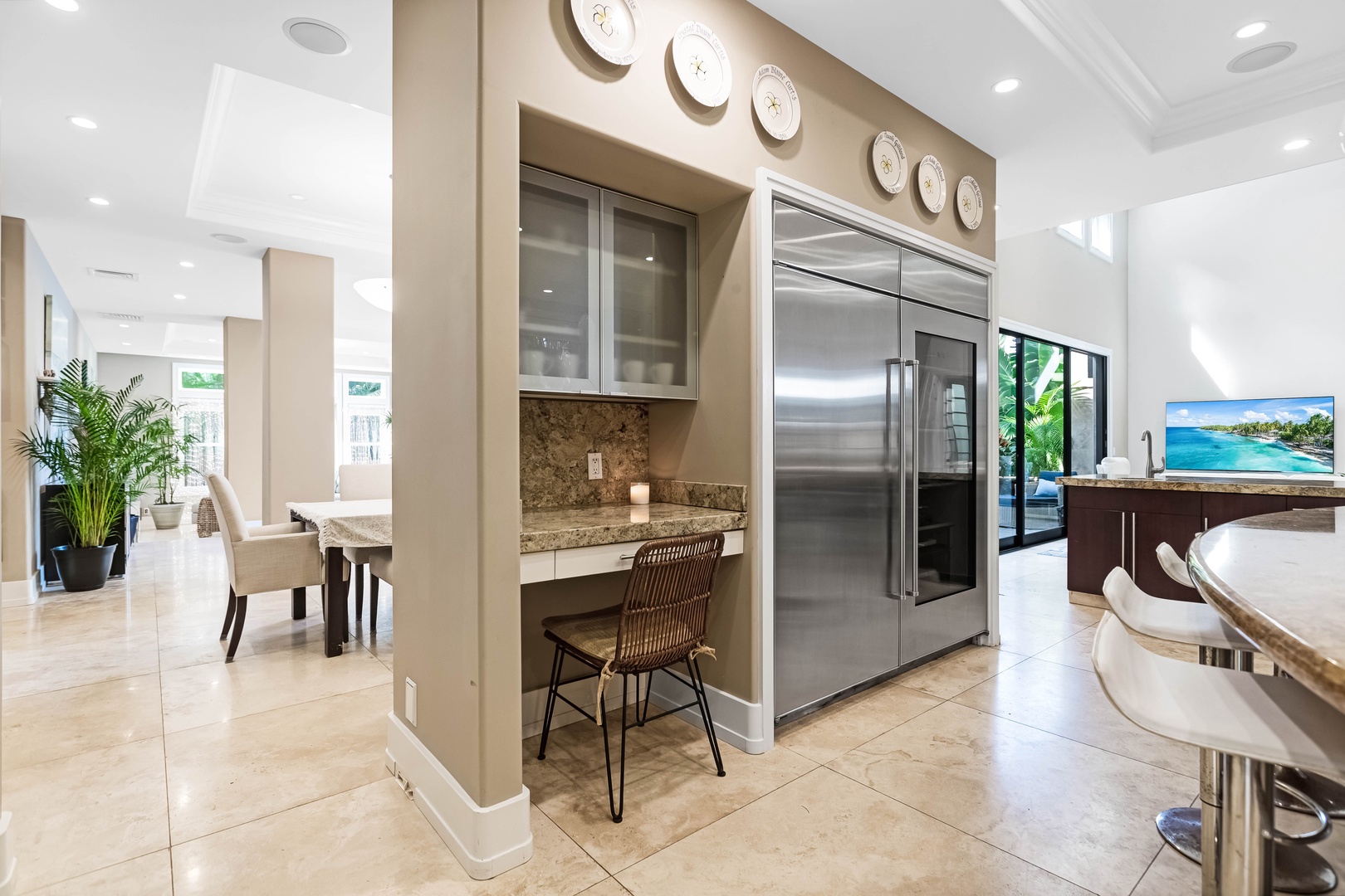 Honolulu Vacation Rentals, Pili Pono - Dual refrigerator wall with convenient pantry and prep space.