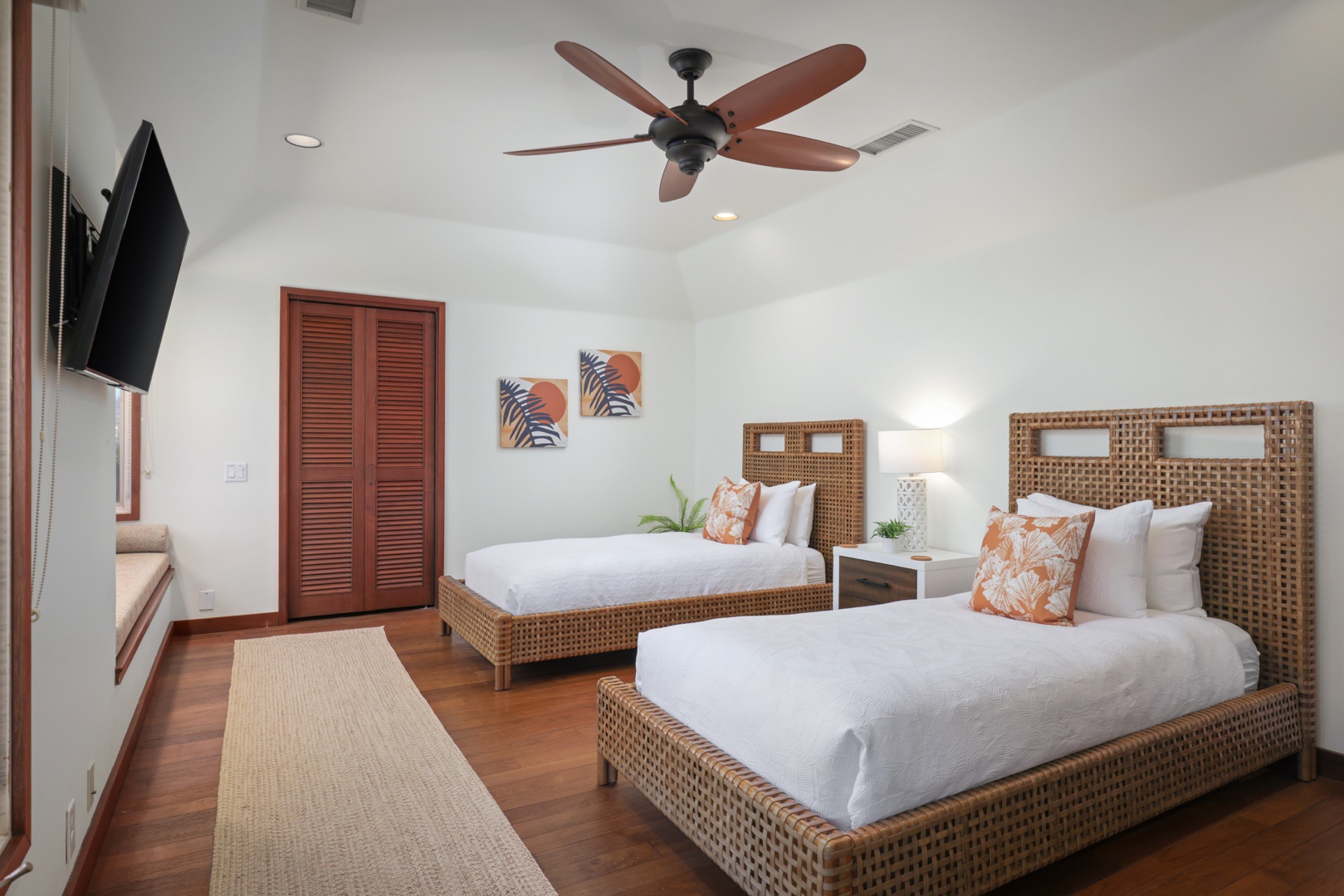 Kamuela Vacation Rentals, 4BD Fairways South Estate (29) at Mauna Kea Resort - Reverse view of the third bedroom featuring the walk-in closet with ample storage space