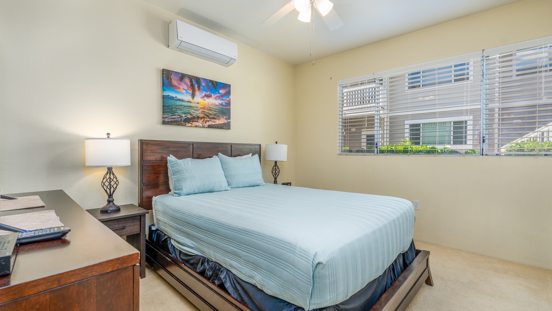 Kapolei Vacation Rentals, Fairways at Ko Olina 18C - The second guest bedroom has split AC and natural lighting.