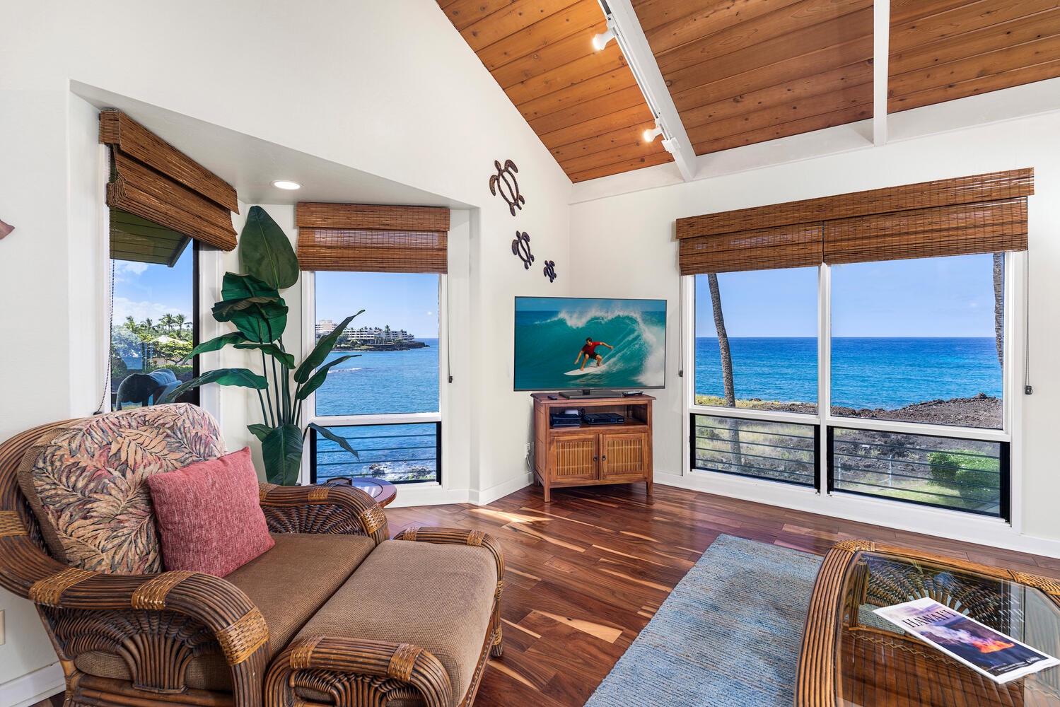 Kailua Kona Vacation Rentals, Kanaloa at Kona 3304 - Wake up to ocean blues and warm natural light from the comfort of your living room.