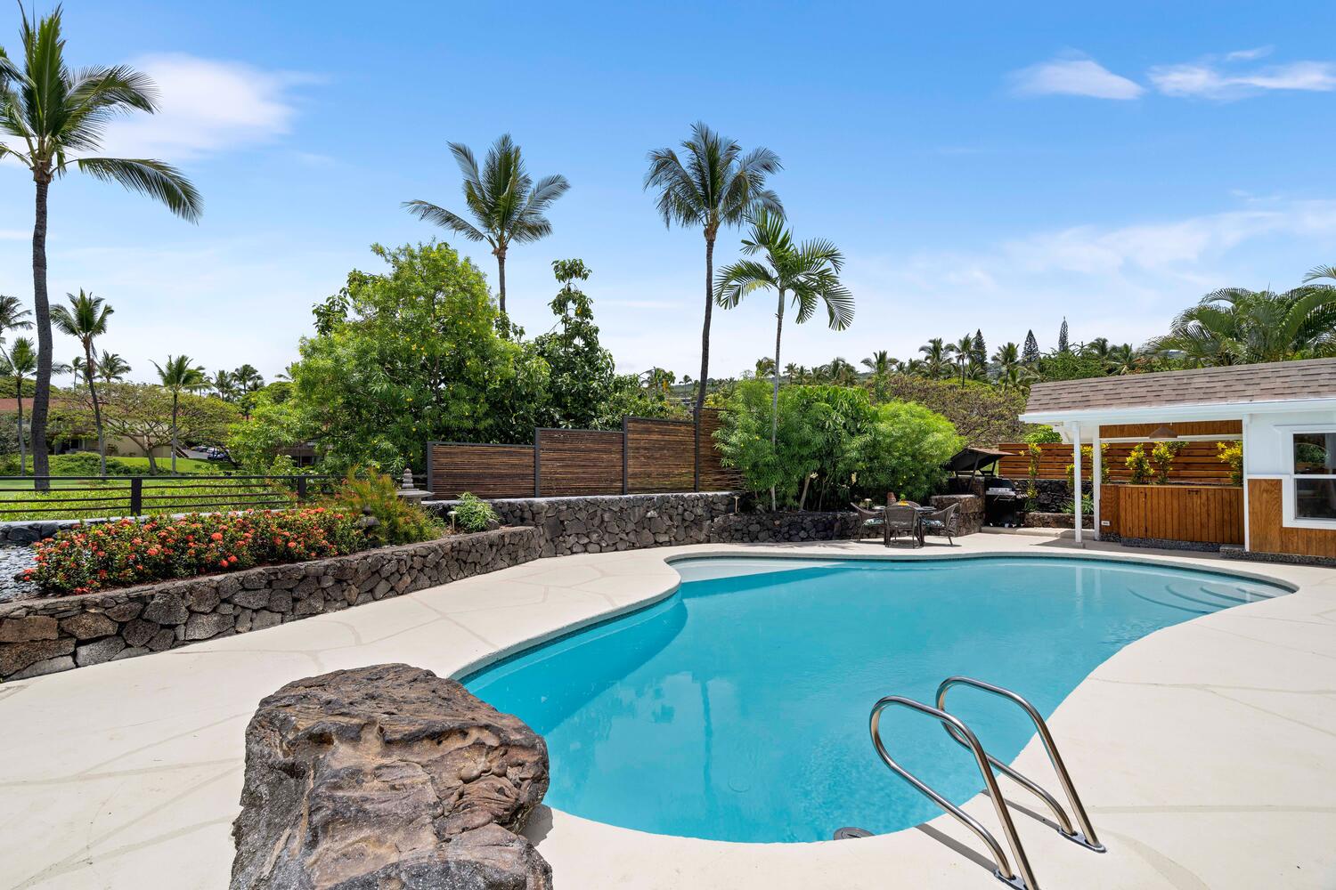 Kailua Kona Vacation Rentals, Manukai Hale - Cool off in the sparkling pool while enjoying breathtaking views of swaying palms.