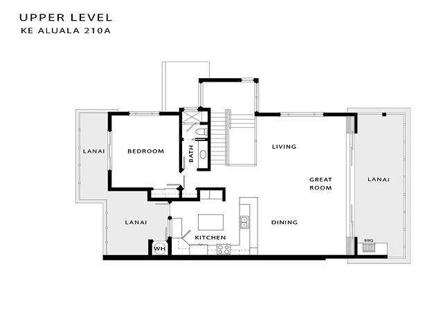 Kailua Kona Vacation Rentals, 3BD Ke Alaula Villa (210A) at Four Seasons Resort at Hualalai - Floor Plan Upper Level