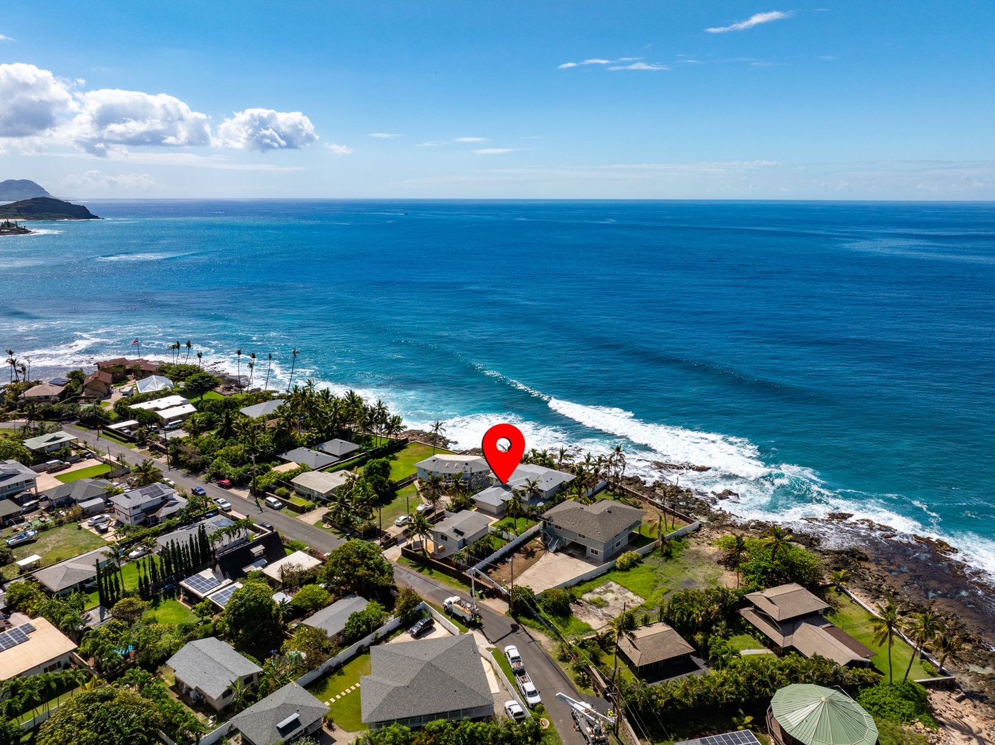 Waianae Vacation Rentals, Oceanfront Luxury Dream Estate - Pinpoint your slice of paradise with this labeled aerial view of the home's unbeatable location.
