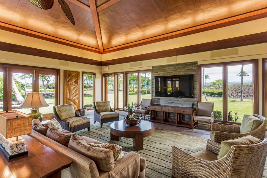 Kamuela Vacation Rentals, 6BD Mauna Lani Lux Golf Estate (5) at One Ocean - Community Lounge with full kitchen at the Sports & Wellness Club and Hana Pono Park