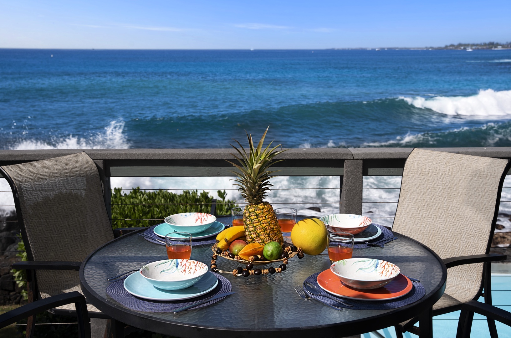 Kailua-Kona Vacation Rentals, Hale Kope Kai - Savor fresh island fare on the oceanview lanai, perfect for alfresco gatherings.