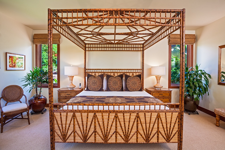 Wailea Vacation Rentals, Castaway Cove C201 at Wailea Beach Villas* - Third Garden View Bedroom with eastern King Bed and Ensuite Bathroom