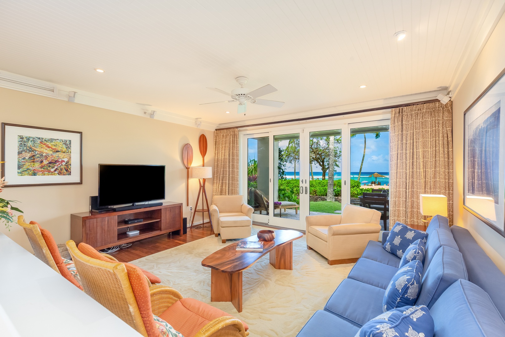 Kahuku Vacation Rentals, OFB Turtle Bay Villas 101 - Living room with a view