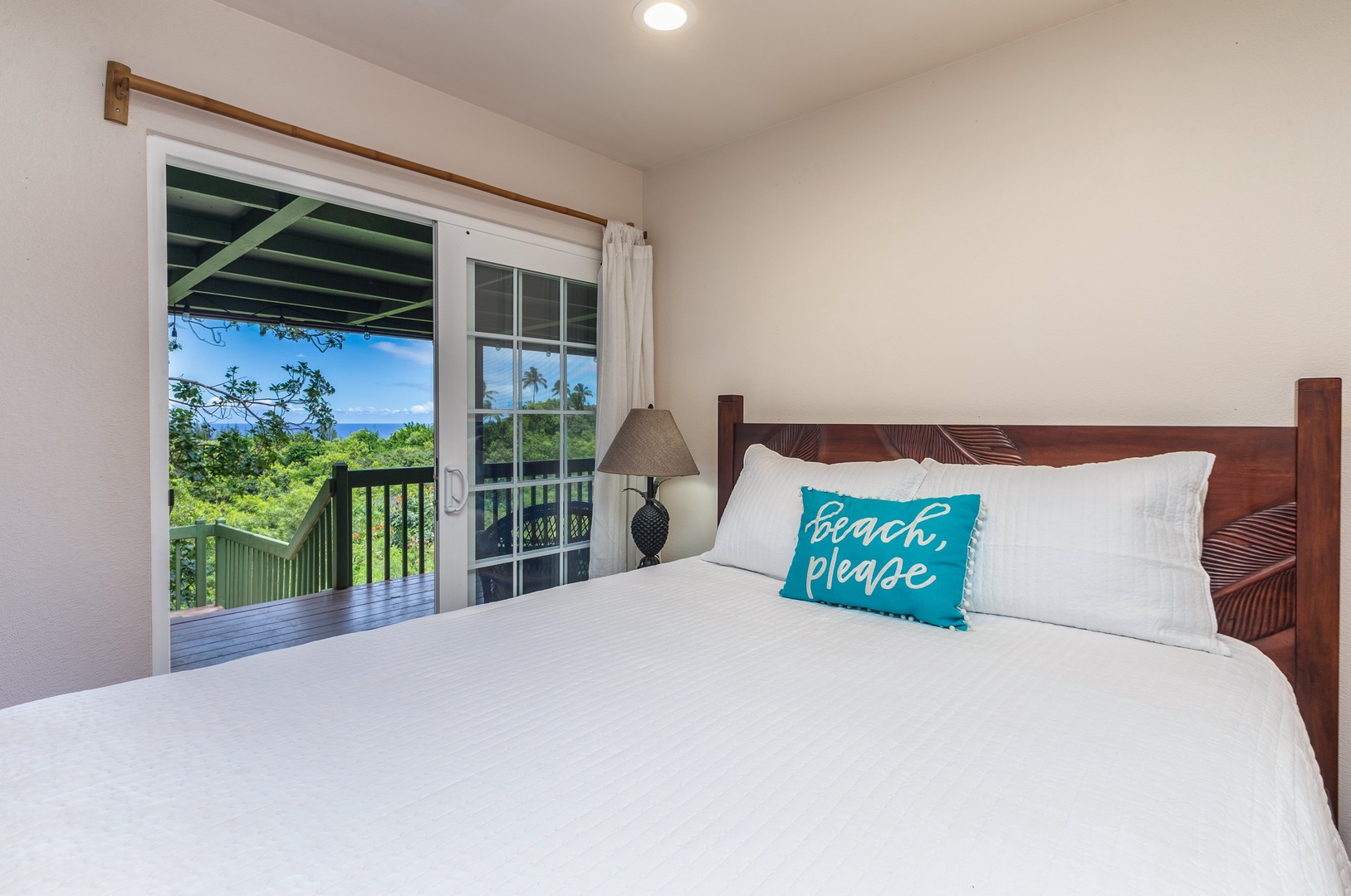Princeville Vacation Rentals, Hale Ohia - Guest Bedroom 2 also has direct access to the deck and gorgeous ocean views