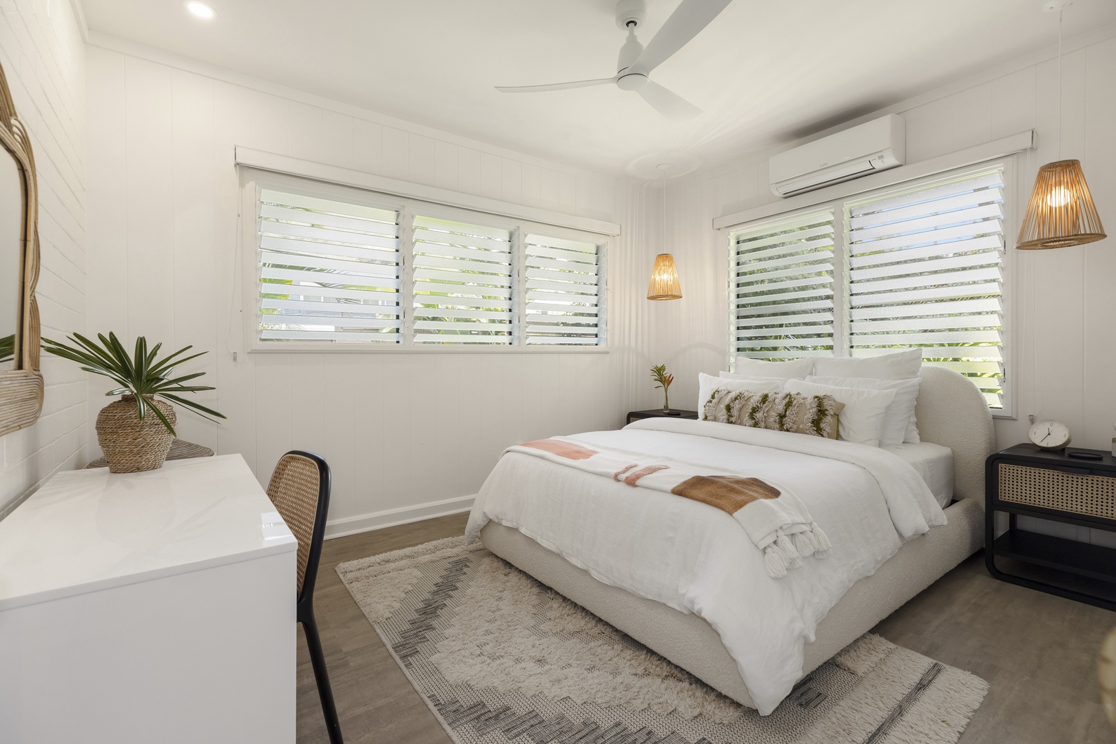 Kailua Vacation Rentals, Lanikai Hideaway - Guest bedroom with natural light and individual AC