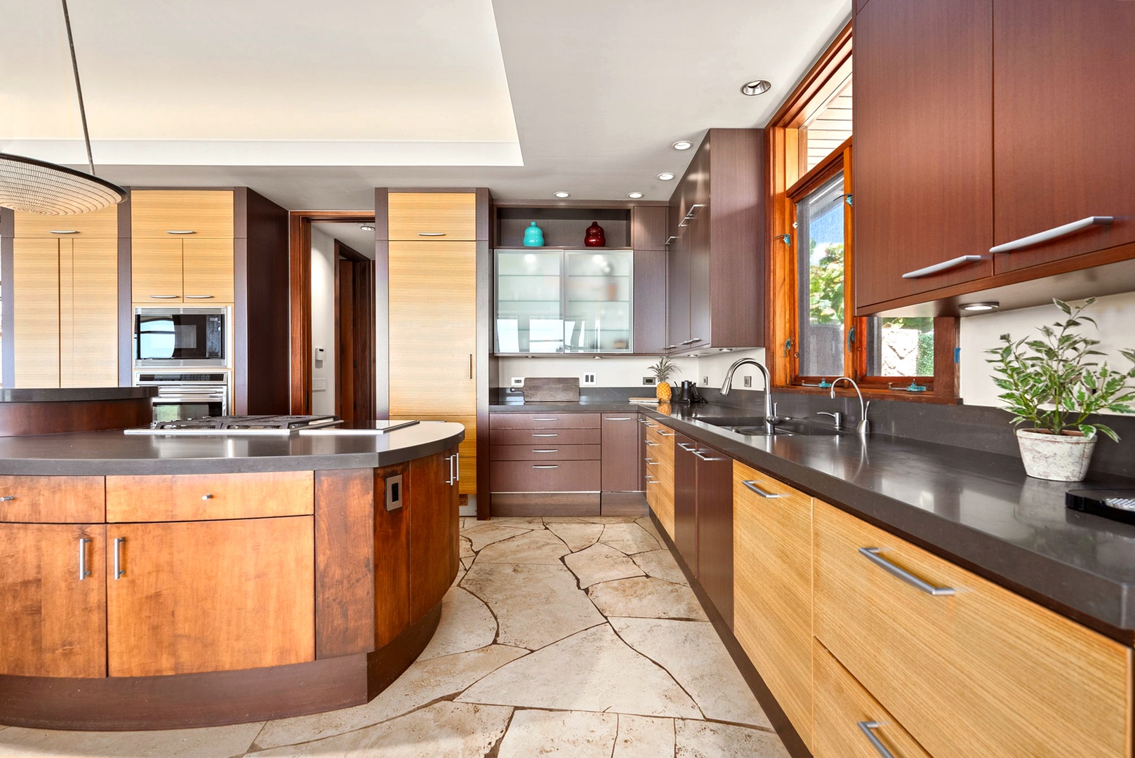 Kailua Vacation Rentals, Kailua Sands - Gourmet kitchen with warm wood cabinetry.