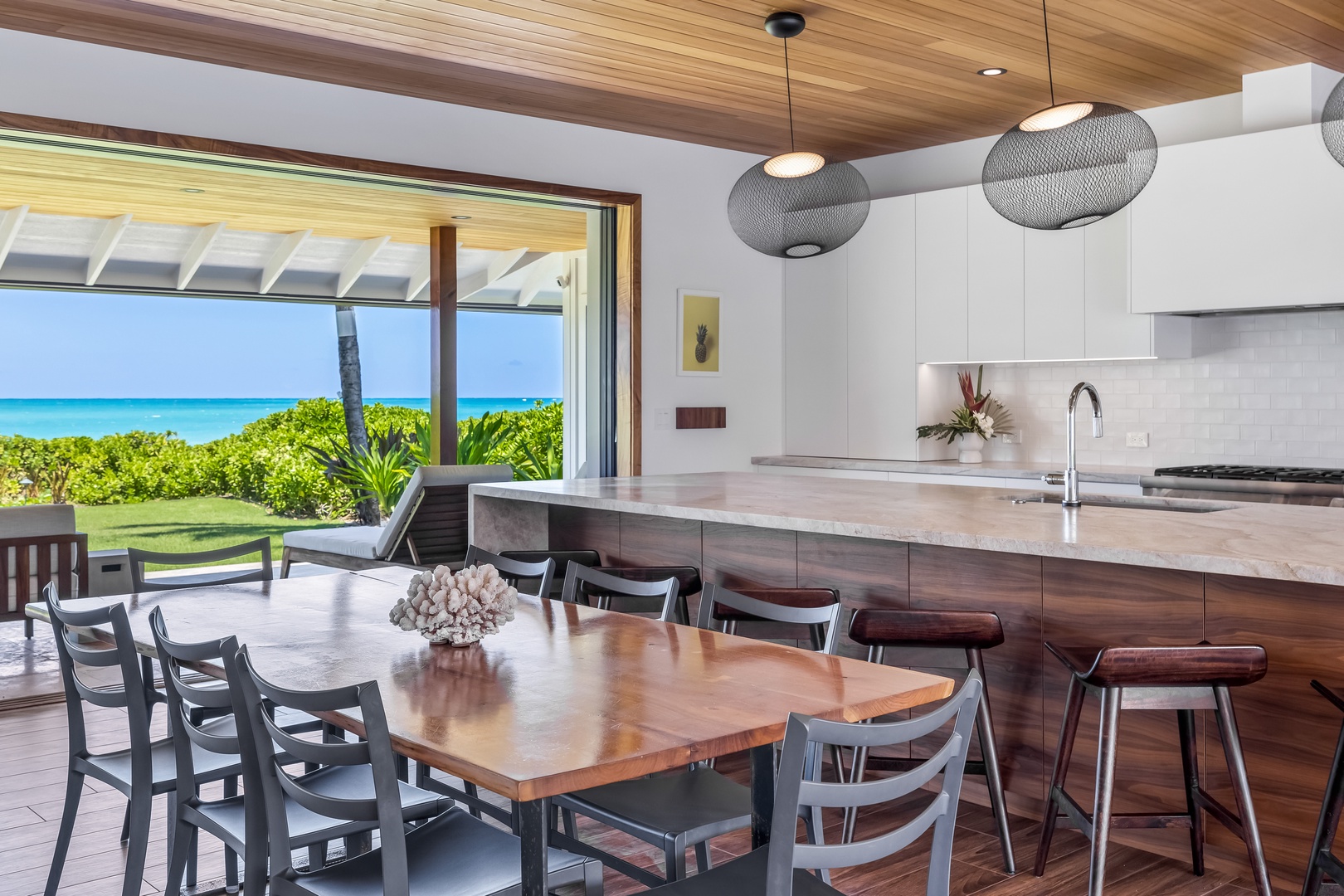 Kailua Vacation Rentals, Kailua Beach Villa - Step inside to an expansive open floor plan leading directly to the inviting pool area.