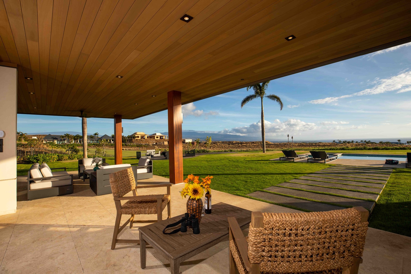 Kamuela Vacation Rentals, Hapuna Estates #8 - Relax on the covered lani with several sitting areas to chose from