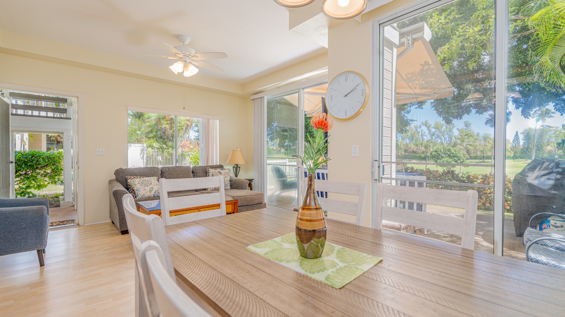 Kapolei Vacation Rentals, Fairways at Ko Olina 18C - The open living and dining areas are comfortably appointed with natural lighting.