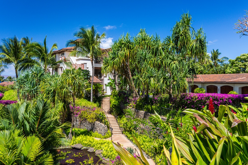 Wailea Vacation Rentals, Pacific Paradise Suite J505 at Wailea Beach Villas* - Beautiful Gardens with Brightly Colored Flowers Throughout Wailea Beach Villas