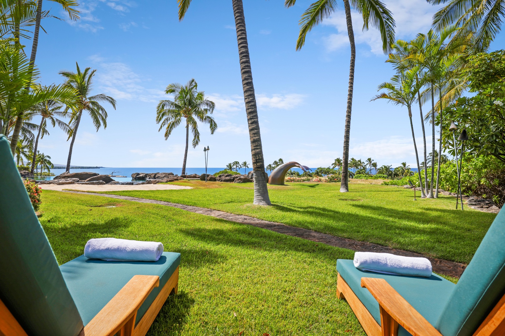 Kamuela Vacation Rentals, Mauna Kea Resort Bluffs 22 - The Beach House - You can sit back and relax in the pool area, and watch for breaching whales during the winter.