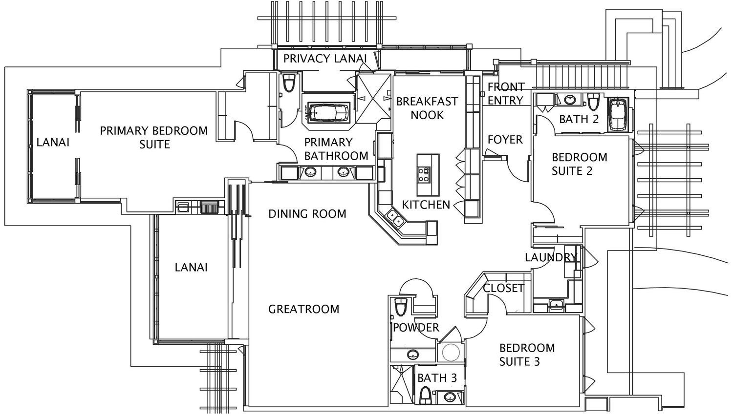 Kailua Kona Vacation Rentals, 3BD Waiulu Villa (111D) at Hualalai Resort - Floor Plan for 111D Waiulu Street