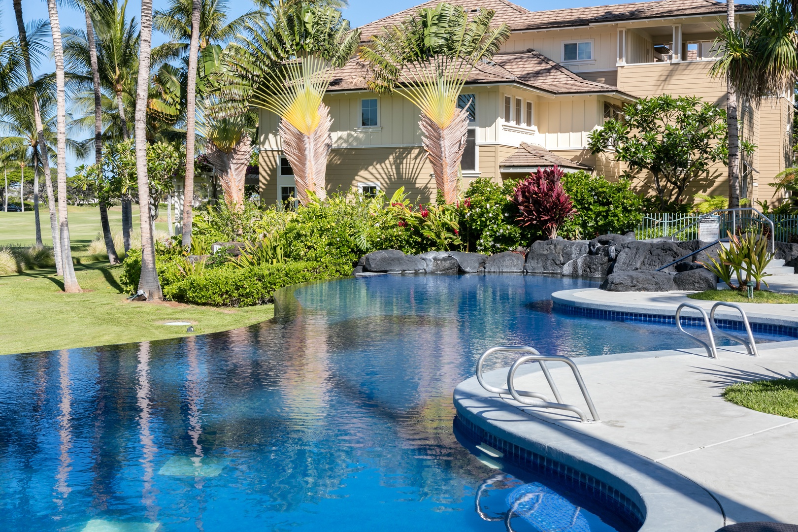 Waikoloa Vacation Rentals, Fairway Villas at Waikoloa Beach Resort E34 - Easy access to get in and out while you enjoy a refreshing dip in the pool