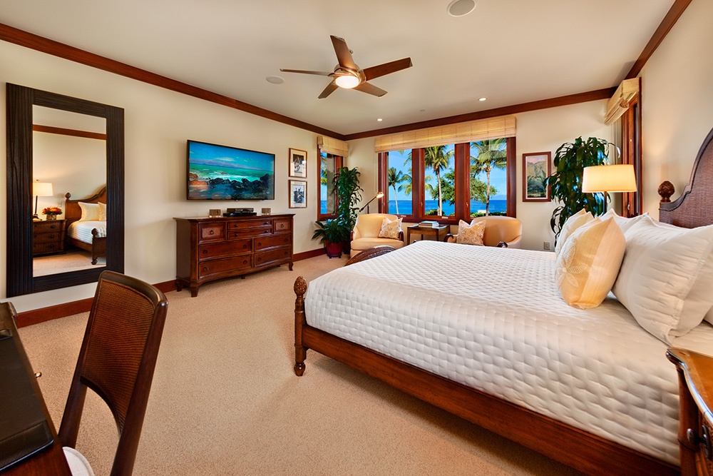 Wailea Vacation Rentals, Royal Ilima A201 at Wailea Beach Villas* - A201 Royal Ilima - The Ocean Front and Beach Front View Primary Bedroom Suite...