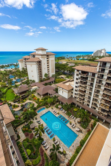 Kapolei Vacation Rentals, Ko Olina Beach Villas O1406 - Aerial shot of the resort.