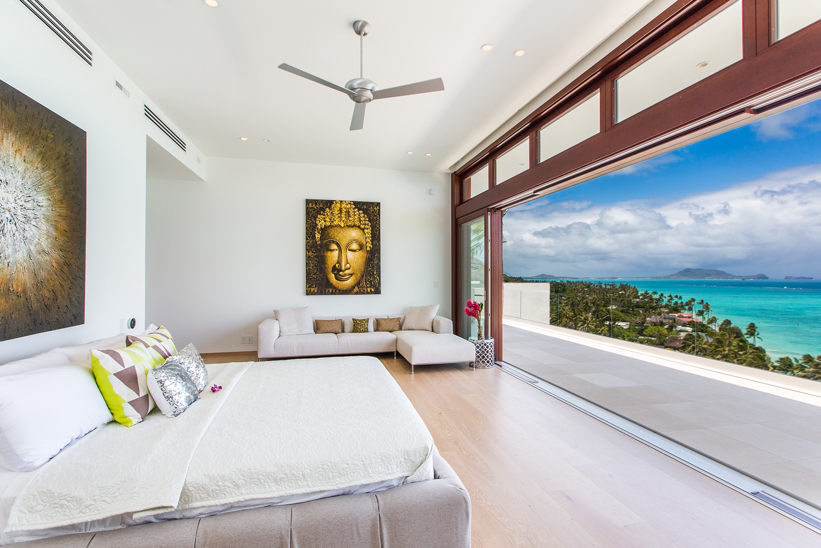 Kailua Vacation Rentals, Lanikai Hillside Estate - Primary Bedroom views