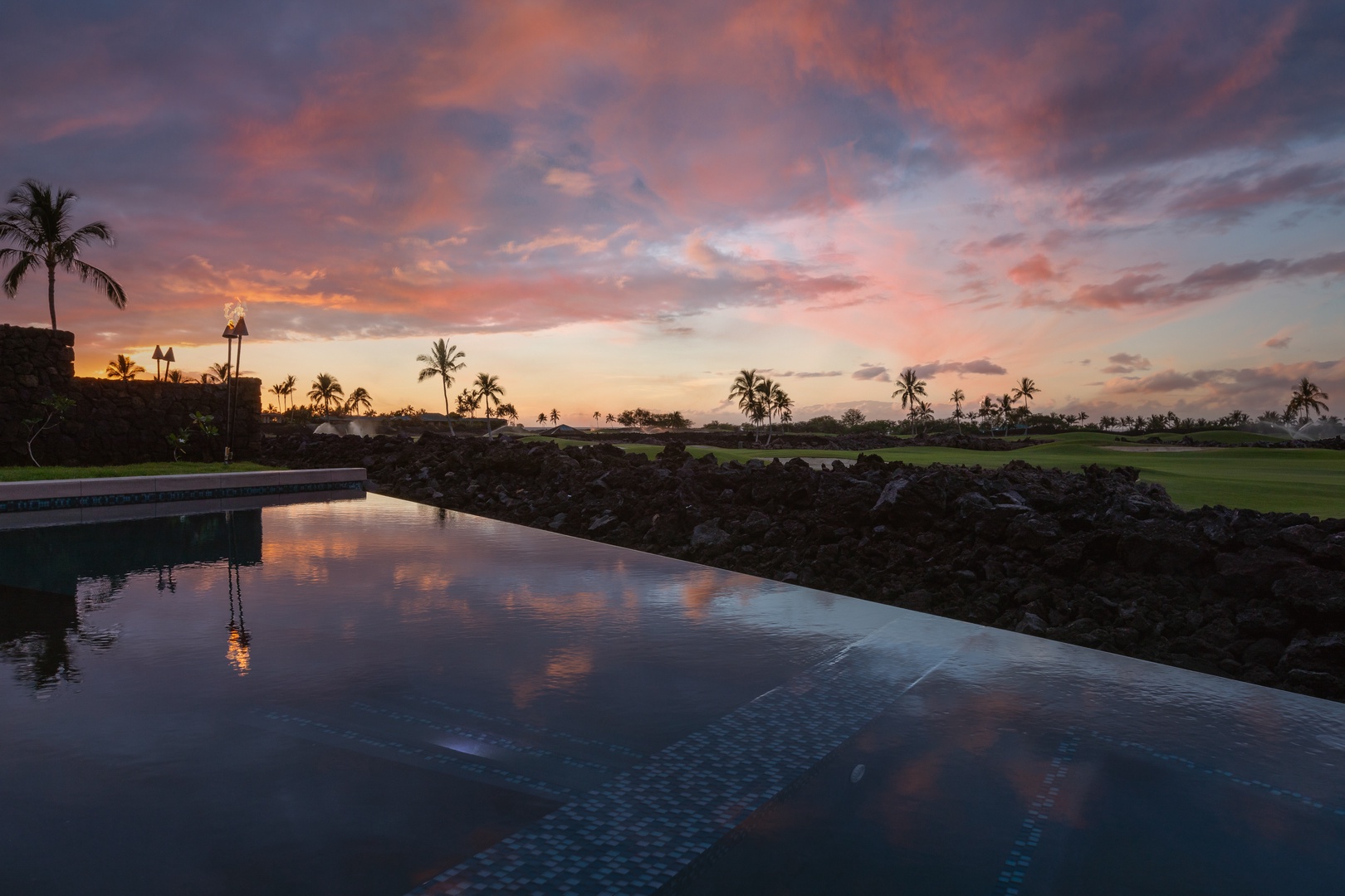 Kamuela Vacation Rentals, 6BD Mauna Lani Lux Golf Estate (3) at One Ocean - The infinity pool frames the perfect Pacific sunsets.