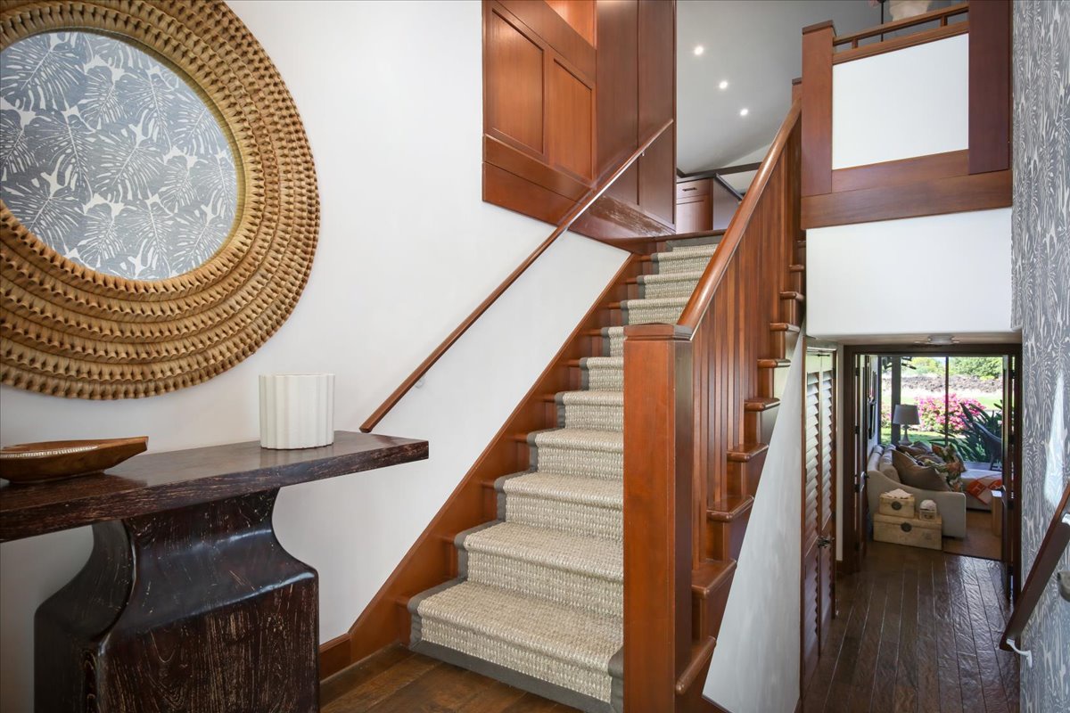 Kailua Kona Vacation Rentals, 3BD Ka'ulu Villa (129B) at Hualalai Resort - Stairs leading to the upstair secondary suite.