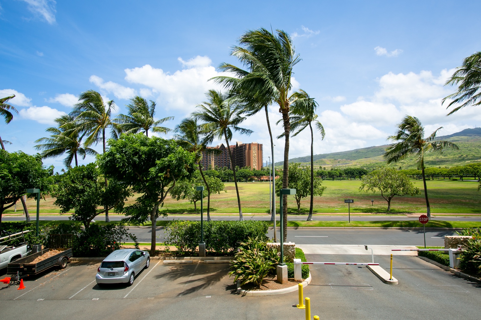 Kapolei Vacation Rentals, Ko Olina Beach Villas O210 - The view from your lanai with mountains in the distance.