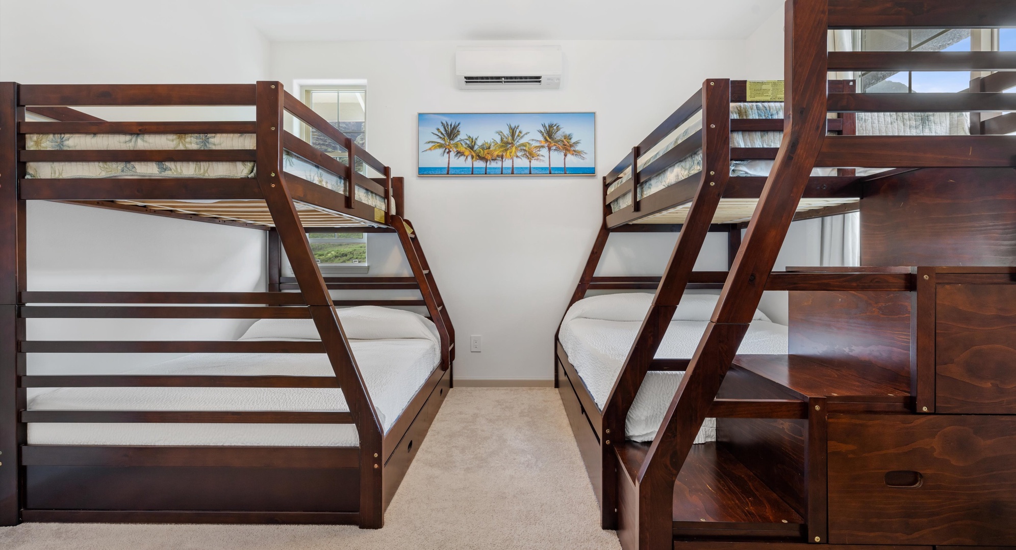 Waianae Vacation Rentals, Makaha Cottages Mauna Olu #76 - 3 - Guest bedroom with two bunks with twin over full size beds, and one pullout twin size trundle bed.