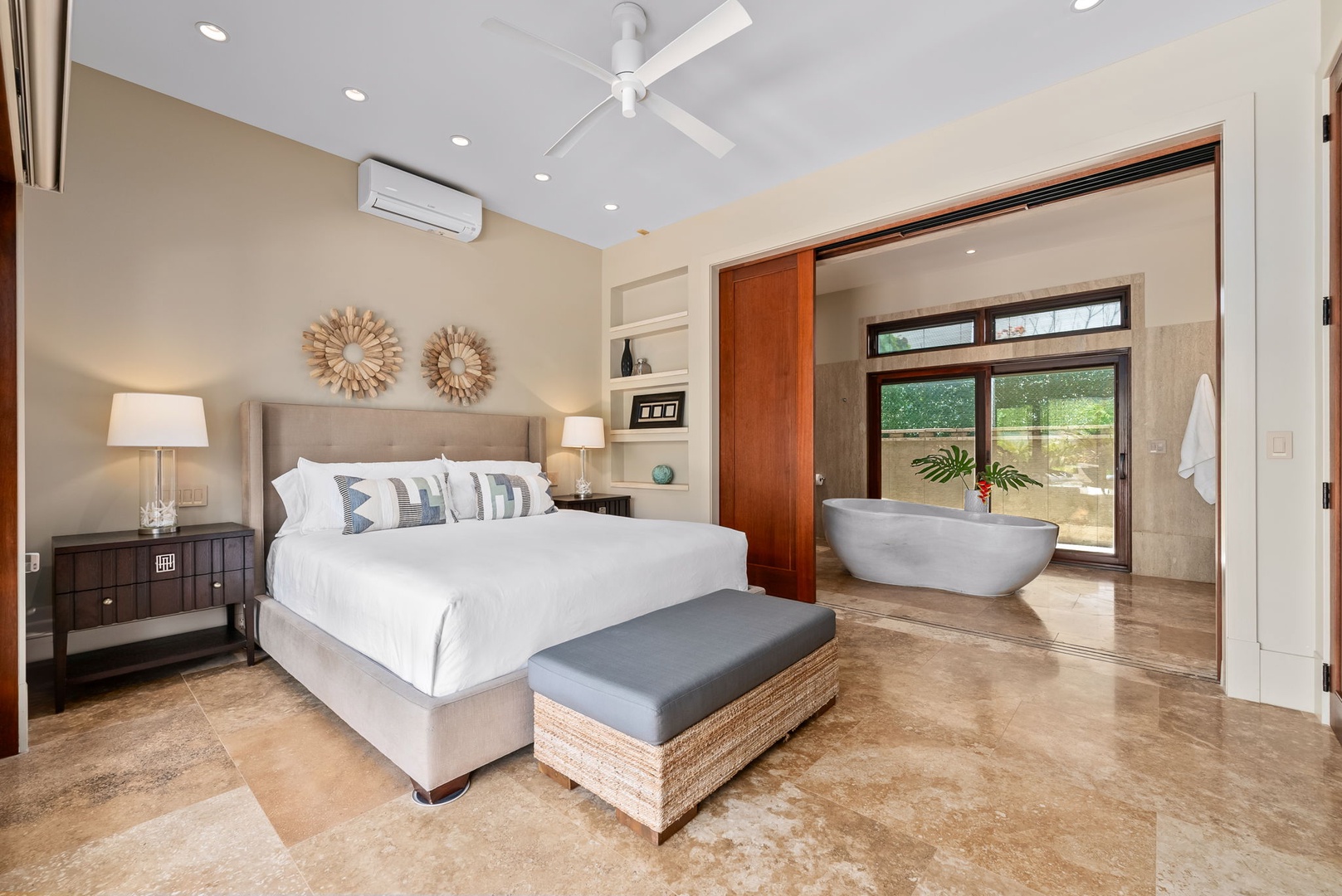 Kailua Vacation Rentals, Makalei - The guest suite three offers parallel comfort as the other suites with a king-sized bed, ceiling fan and split AC.