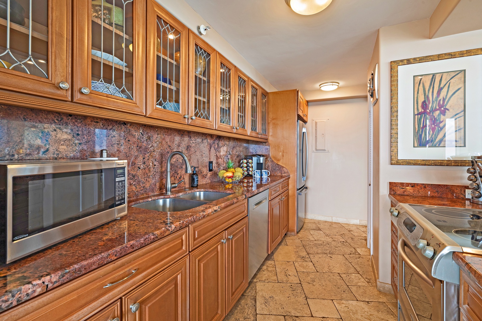 Lahaina Vacation Rentals, Royal Kahana 610 - The kitchen is well-equipped with everything you need, offering plenty of counter space for easy meal prep.