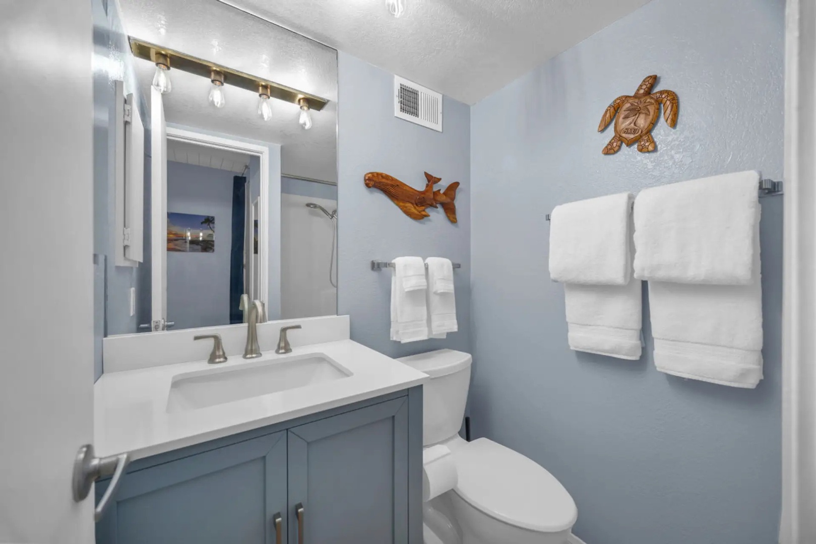 Kihei Vacation Rentals, Maui Vista 2420 - Get ready for a night out at a fresh white vanity with room to spread out.