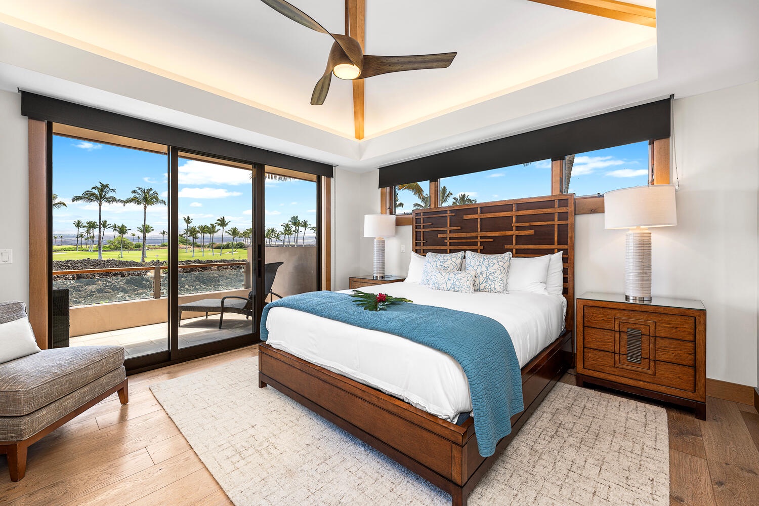 Kamuela Vacation Rentals, Laule'a Ohana Retreat - Wake up to sweeping golf course and mountain views from your private lanai at Laule'a #14.