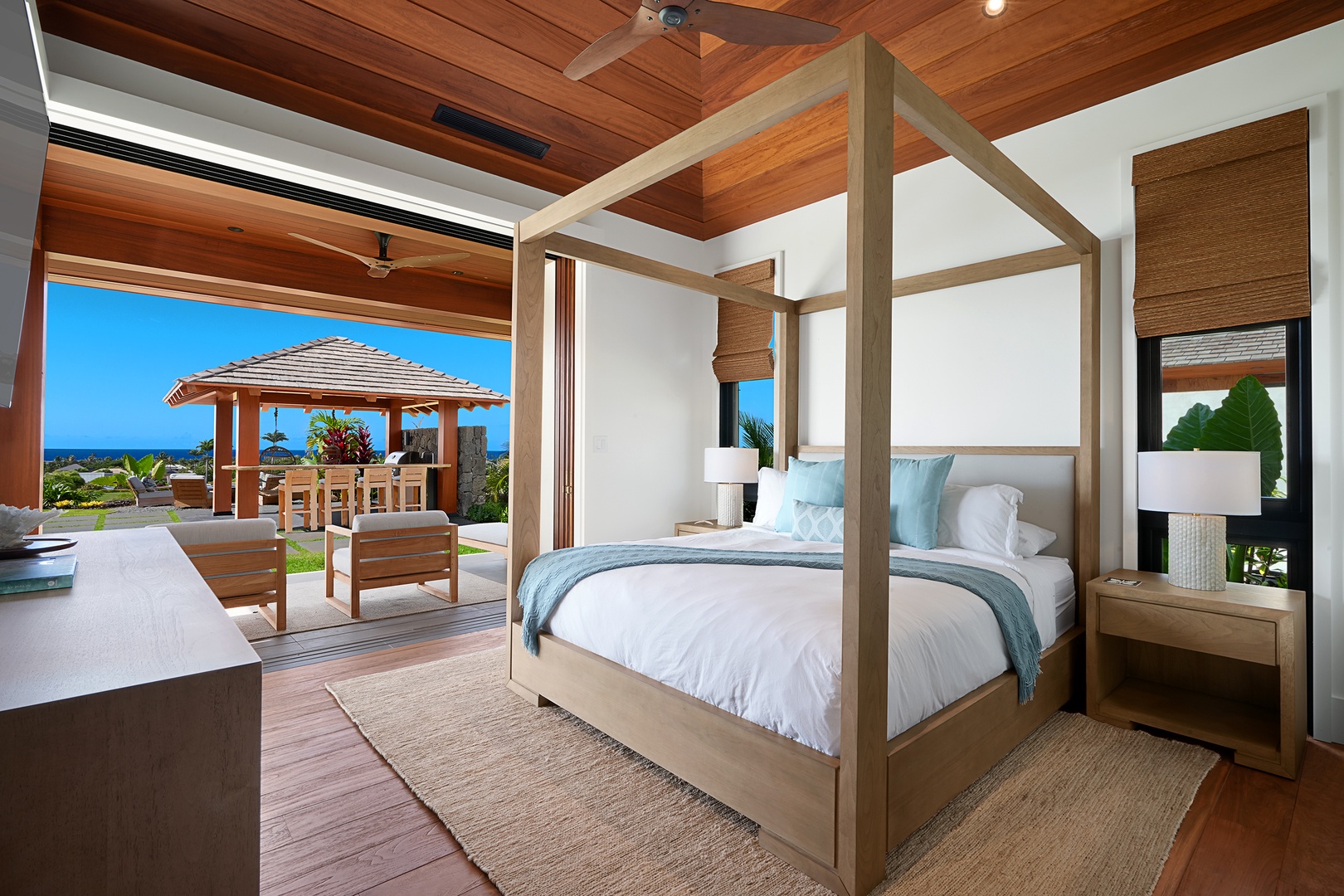 Koloa Vacation Rentals, Hale Ka Pua Ola at Kukuiula - Retreat to this elegant bedroom featuring a luxurious king-sized canopy bed.