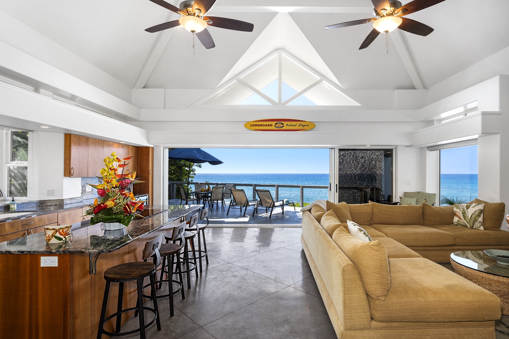 Kailua-Kona Vacation Rentals, Hale Kope Kai - Open-concept design with high ceilings and island accents blends comfort with elegance.