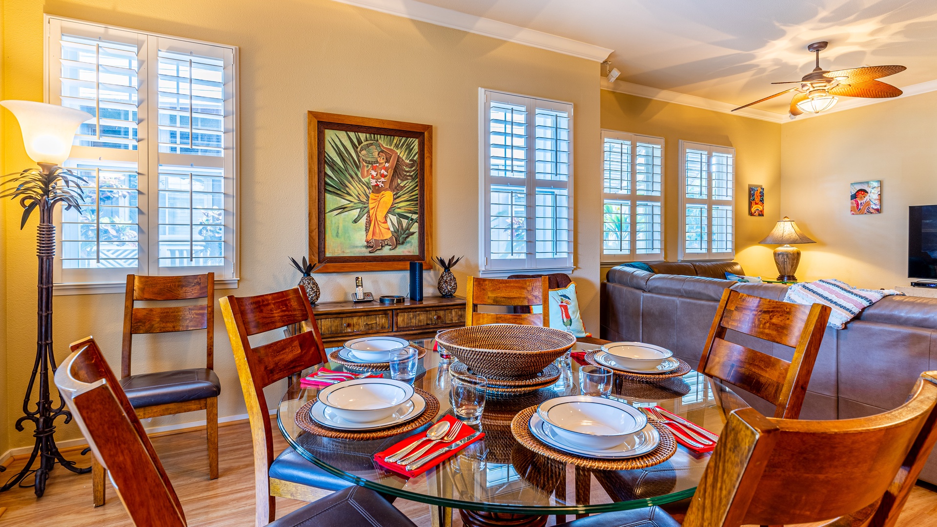 Kapolei Vacation Rentals, Coconut Plantation 1174-2 - Dining in the open floor concept for a seamless living experience.